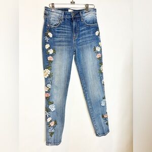 🌸🎀👖Driftwood Jackie High Rise Floral Embroidered Skinny Jeans